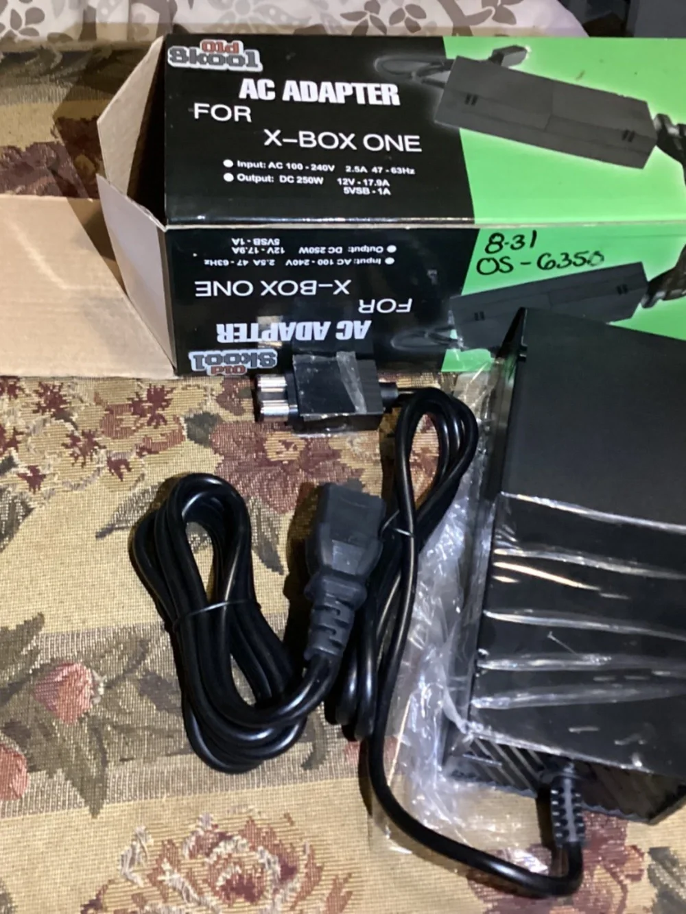 Old Skool AC Adapter Charger Power Supply for Microsoft Xbox One with Box